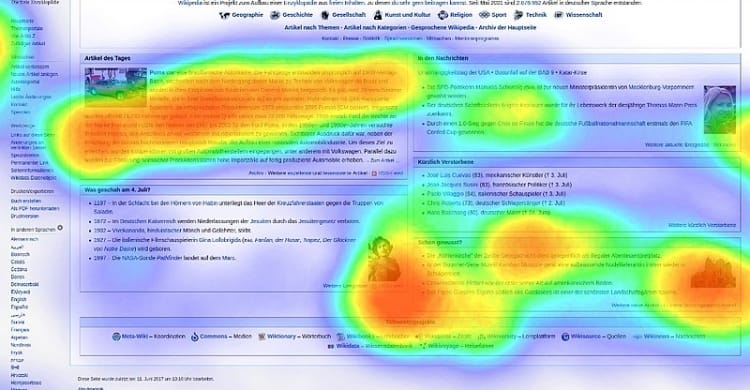 EIne Eyetracking Heat Map am Beispiel Wikipedia