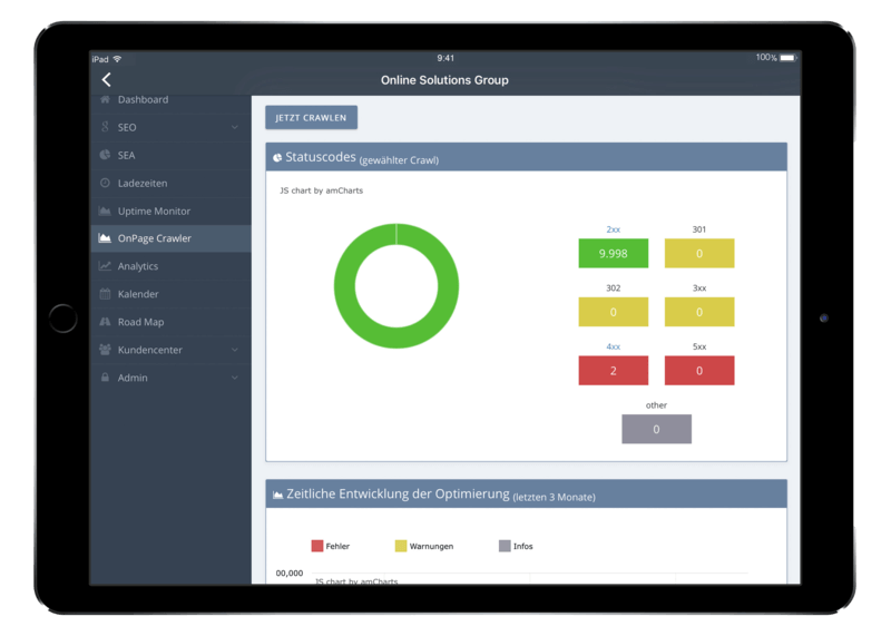 Einzigartige Funktionen sind ein wichtiges Instrument im App Marketing. Die App zum OSG Performance Suite der OSG bietet beispielsweise einen Onpage Crawler