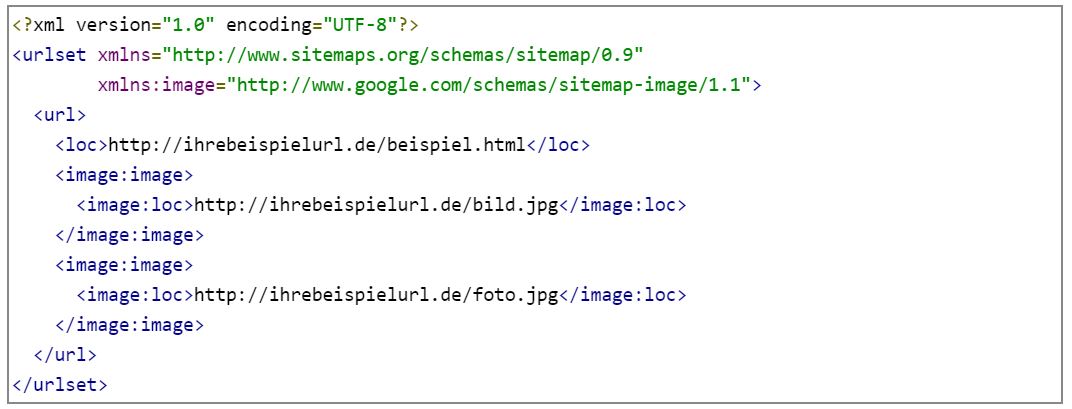 Über eine Sitemap für Bilder können Suchmaschinen alle Bilder einer Webseite schnell erfassen.