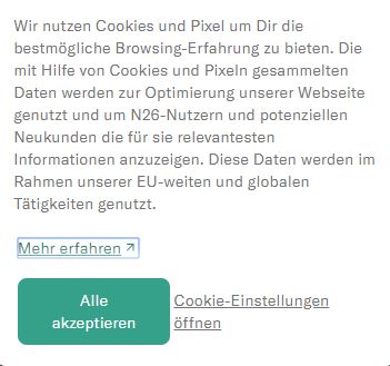 Cookie Banner N26