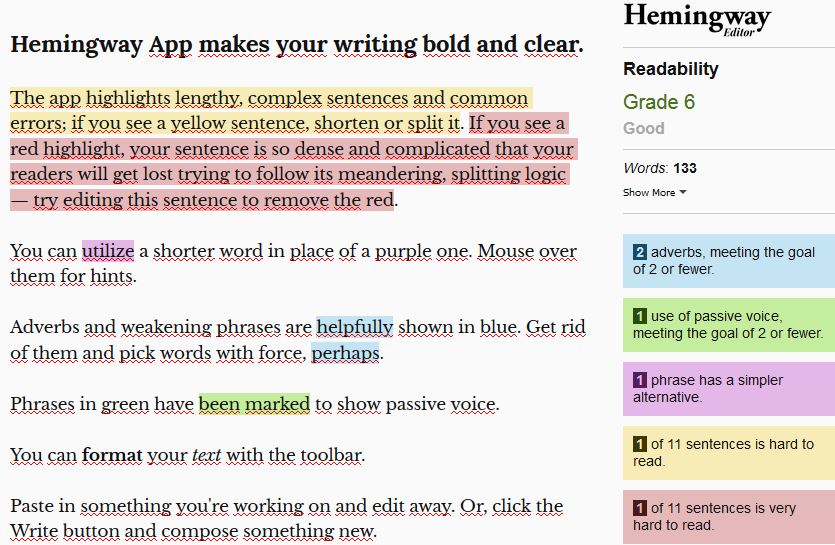 Englische Grammatik mit der Hemingway App verbessern