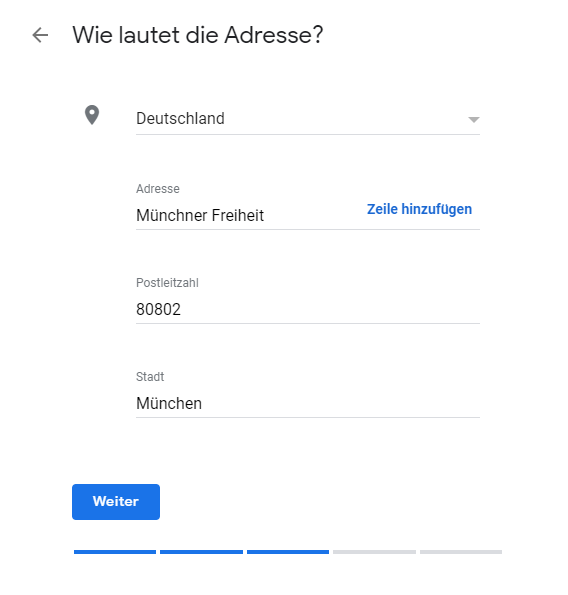 Google My Business Adresse