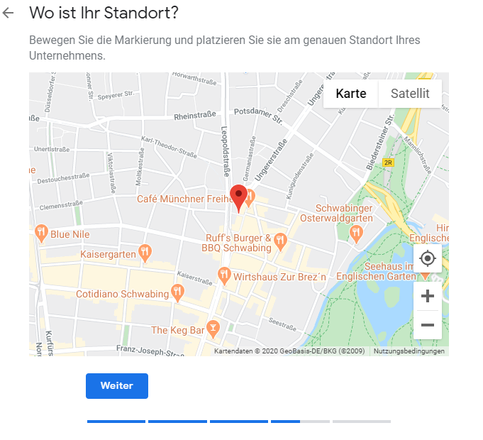 Google My Business Karte Standort