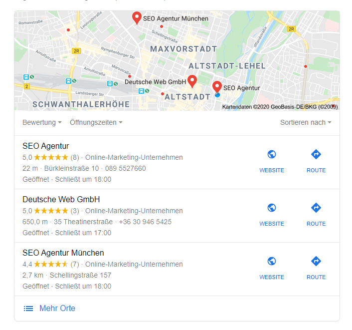 Google My Business Local Pack