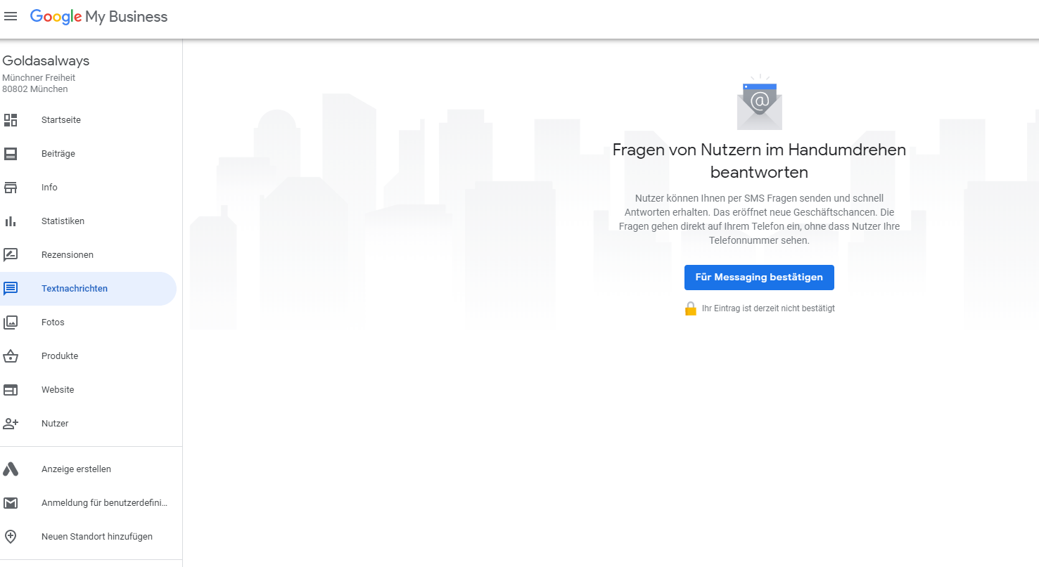 Google My Business Textnachrichten