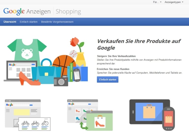 Google Shopping anmelden