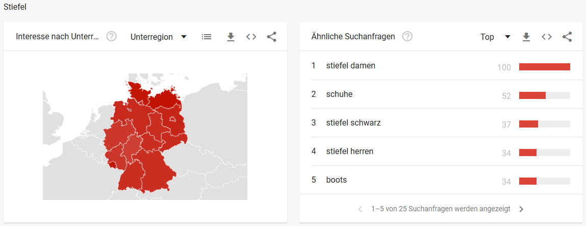 Google Trends Stiefel