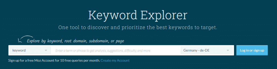 kostenlose Keyword Tools – Moz