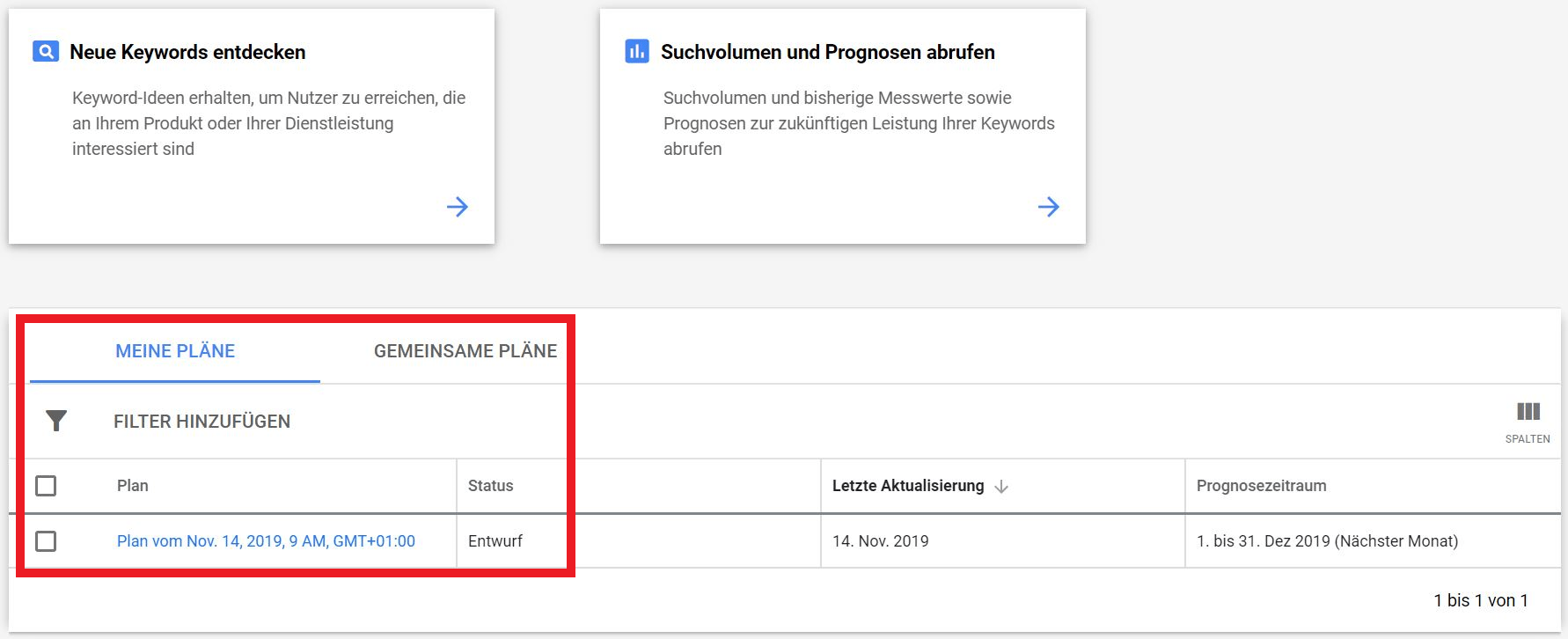 Keyword Planer bekommt ein Update