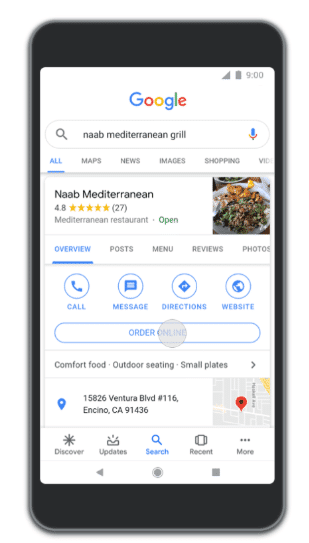 Neue Google Funktion - Essensbestellung in den SERPs