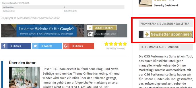 E-Mail-Marketing Tipps: Widget zum Anmelden beim Newsletter