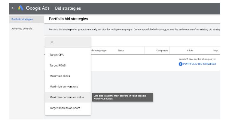 Portfolio Gebotsstrategien Google Ads