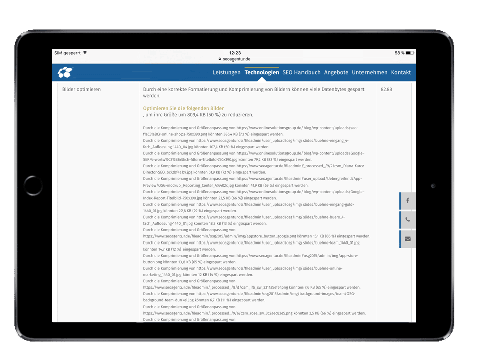 SEO Ladezeiten Bilder