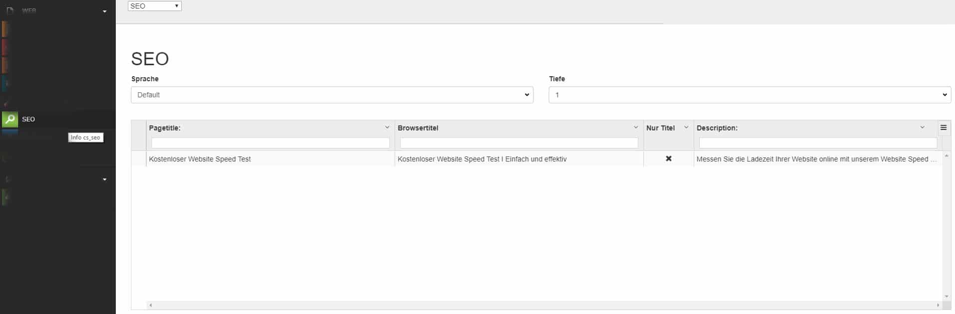 CS SEO Extension in TYPO3