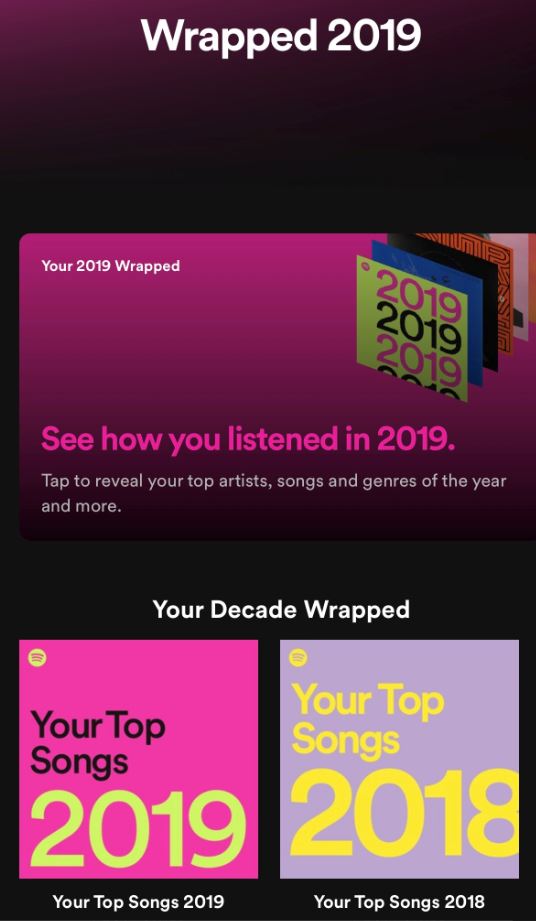 Spotify Wrapped 2019