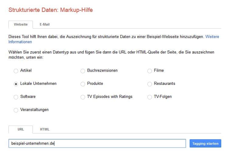 Strukturierte Daten Markup Hilfe Google
