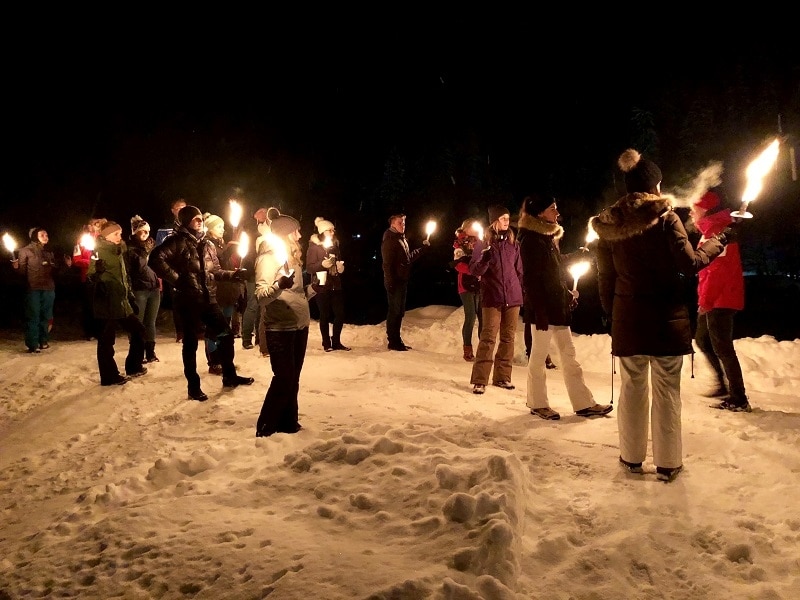 die OSG beim Schneeschuhwandern