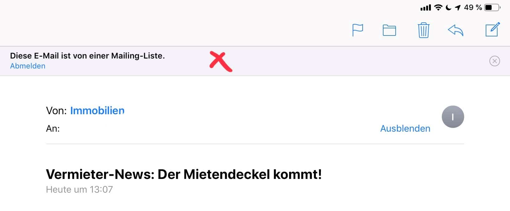 Unsubscribe Header Beispiel