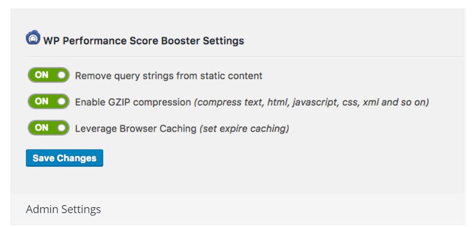 WordPress Ladezeitenoptimierung PlugIns: WP Performance Score Booster