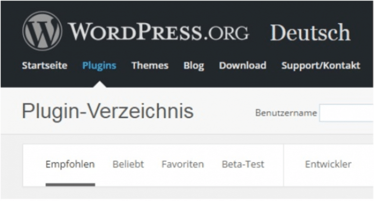 Screenshot Wordpress