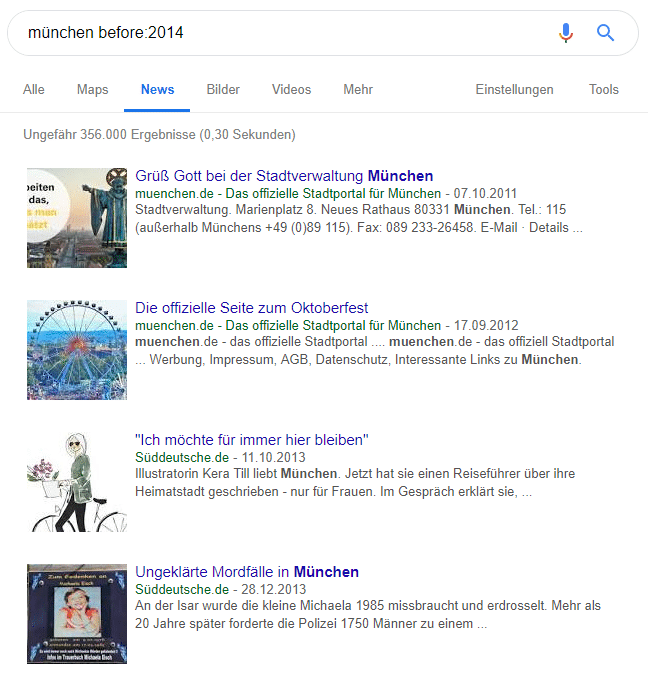 Screenshot Google