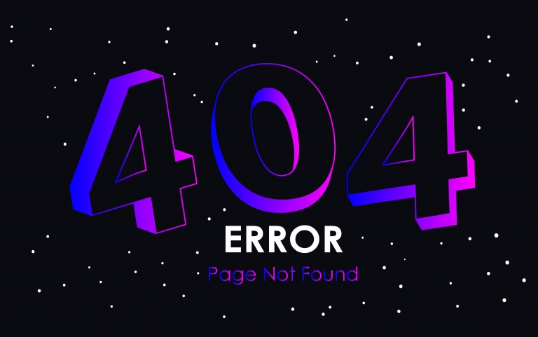 Coverbild einer 404 Fehlermeldung Illustration