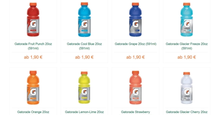 gatorade flaschen verschiedene geschmacksrichtungen
