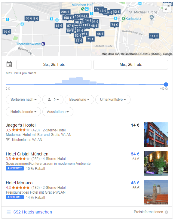 Google Hotelsuche