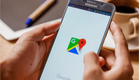 Handy mit Google Maps