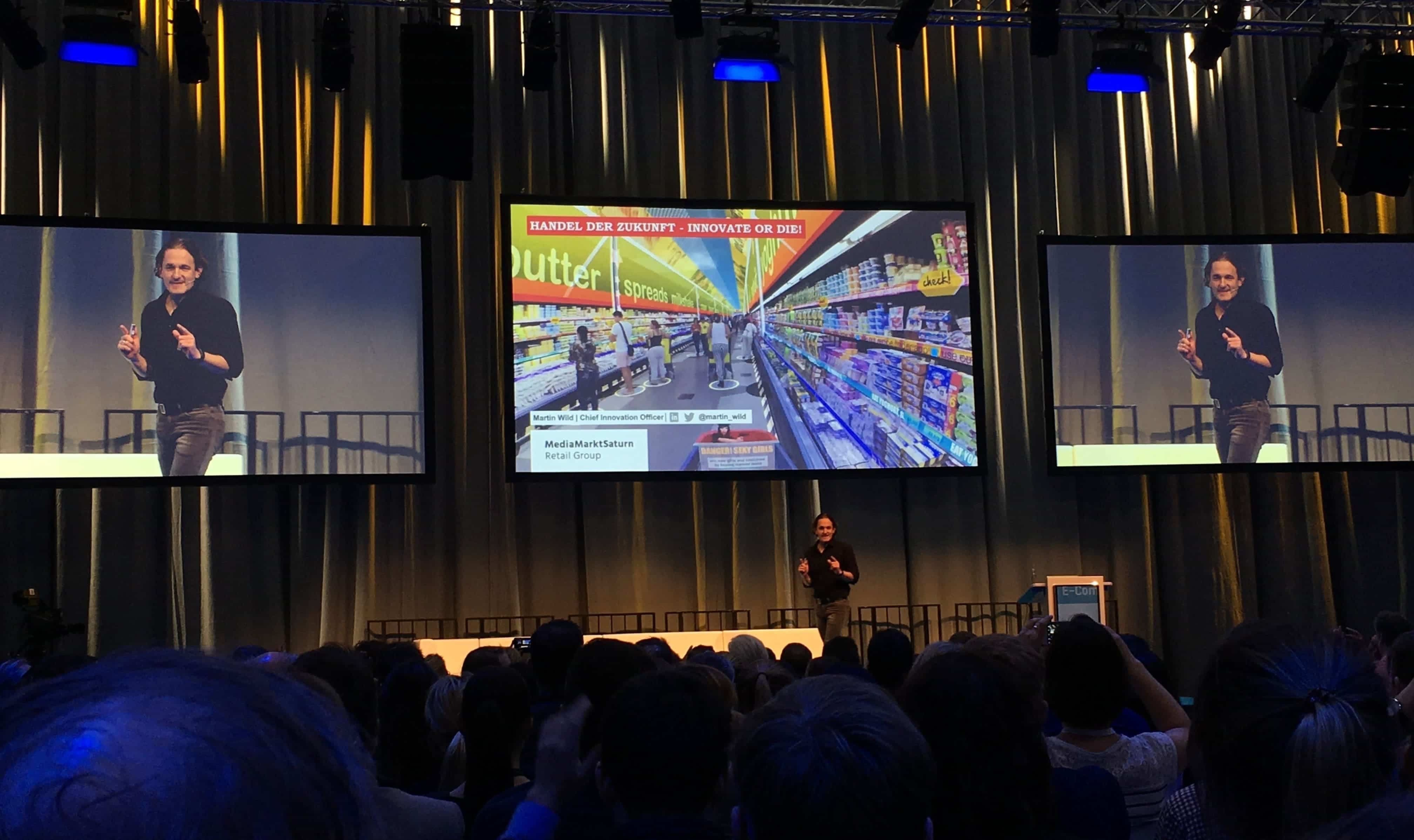 Martin Wilds Präsentation auf der Internet World Expo 2018 von der MediaMarktSaturn Retail Group zu "Innovate or Die!"