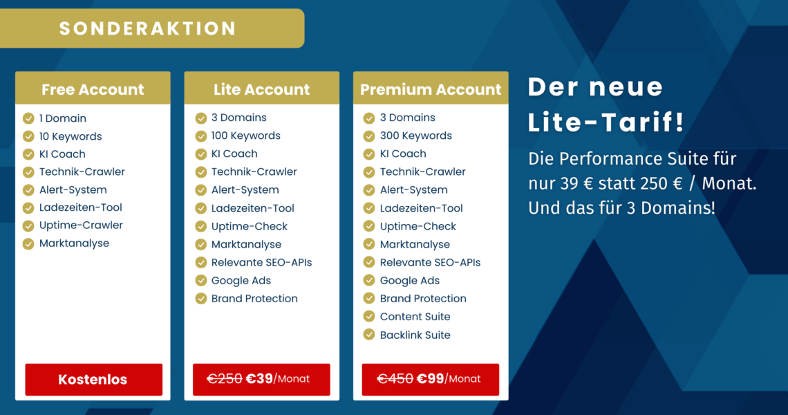 Der Lite Tarif des All-in-One SEO-Tools