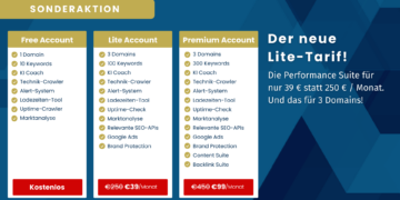 Der Lite Tarif des All-in-One SEO-Tools