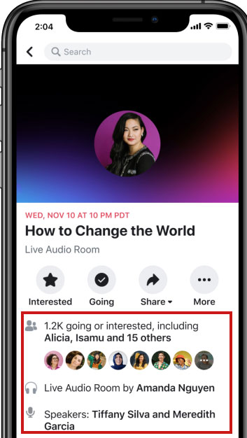 Facebook Live Audio Room