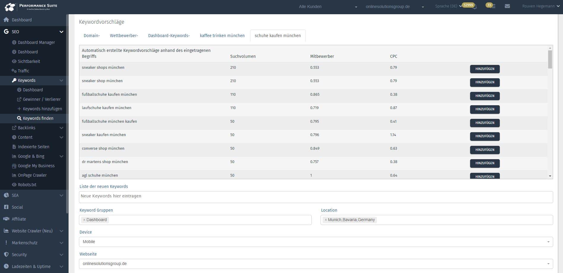 Lokale Keyword-Rankings