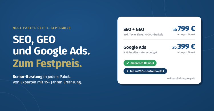 SEO GEO SEA zum Festpreis