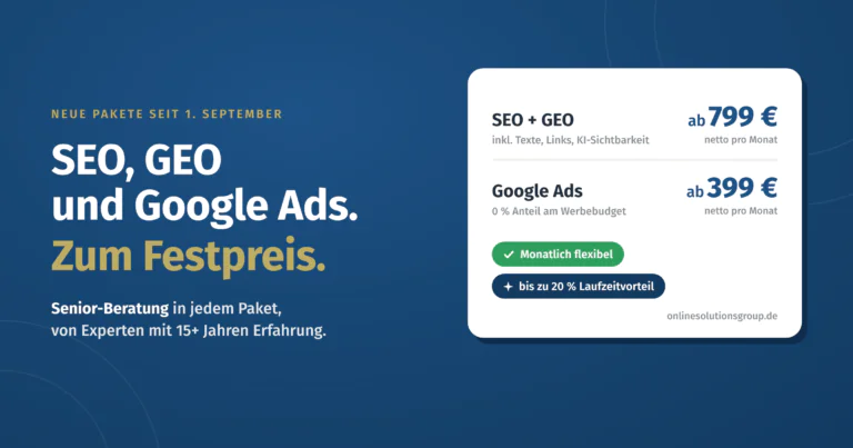 SEO GEO SEA zum Festpreis