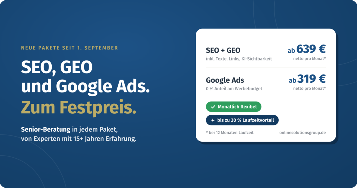 SEO GEO SEA zum Festpreis