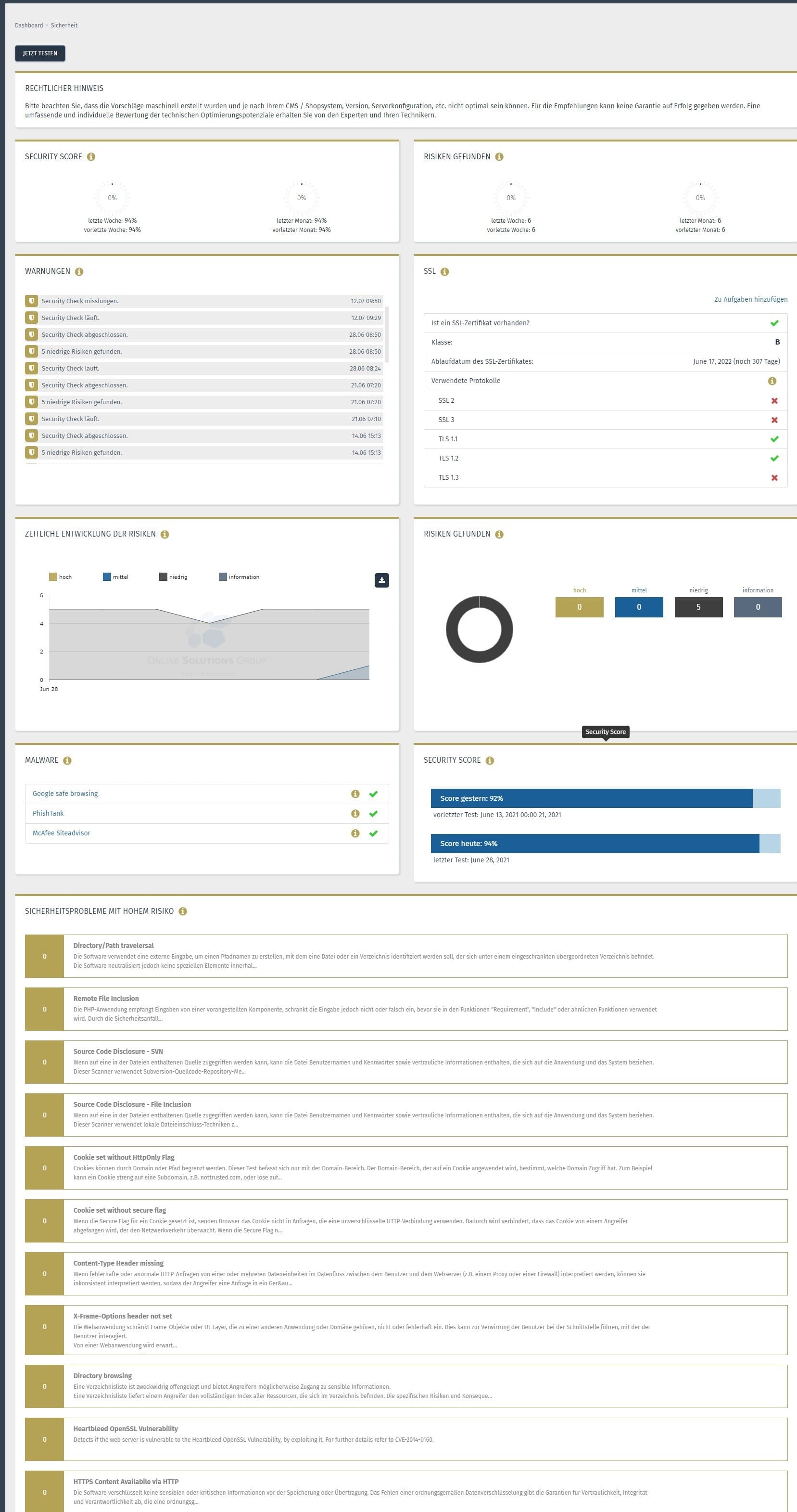 Performance Suite Enterprise SEO Tool Security and Alerts
