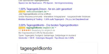 Screenshot Tagesgeldkonto