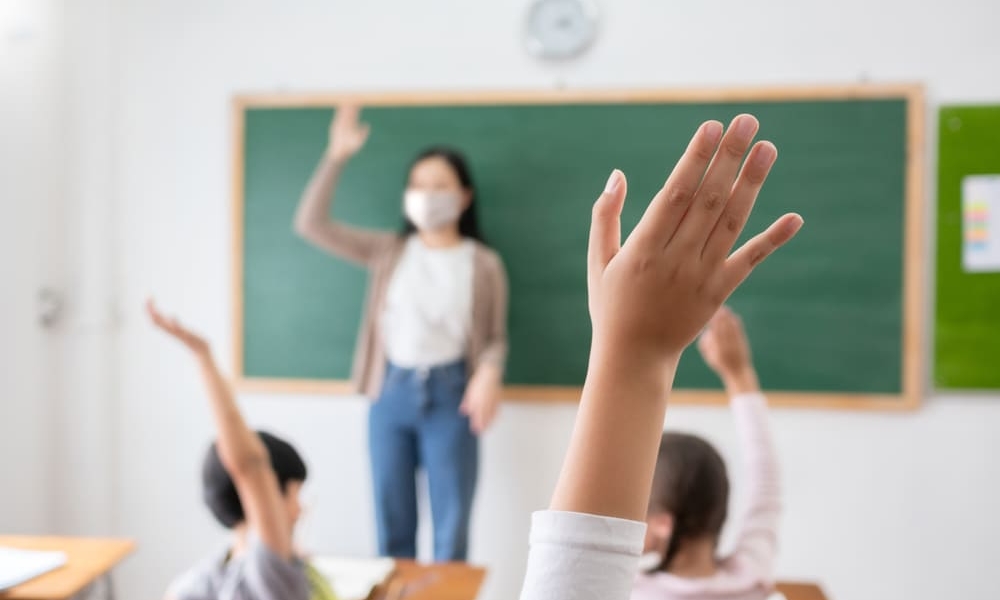 Reporting Schule Hand heben
