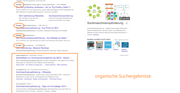 Search engine optimization Google Screenshot
