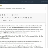 SEO Content Tool in der Performance Suite