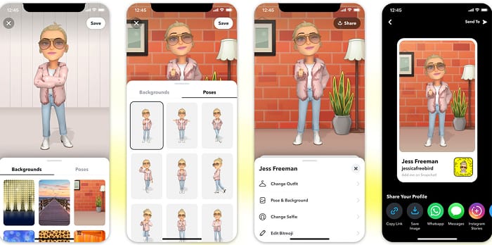 Snapchat 3D Bitmoji-Avatare