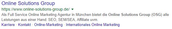 URL in Google Search Result Snippet nun klickbar