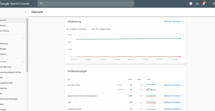 Website überprüfenin der Google Search Console