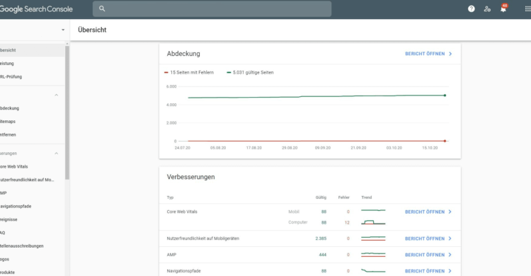 Website überprüfen in der Google Search Console