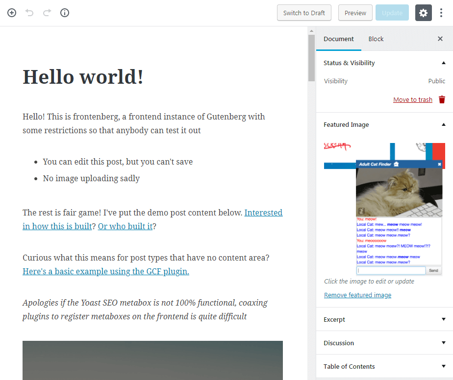 Frontenberg Gutenberg Beta-Test